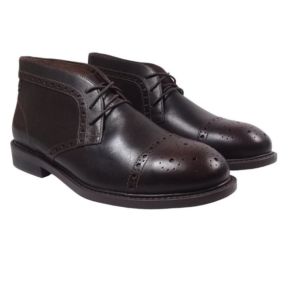 Dunham Men's NEW Gavin-Dun Brown Wingtip Round Toe Leather Chukka Boot Size 8 4E - Picture 2 of 12